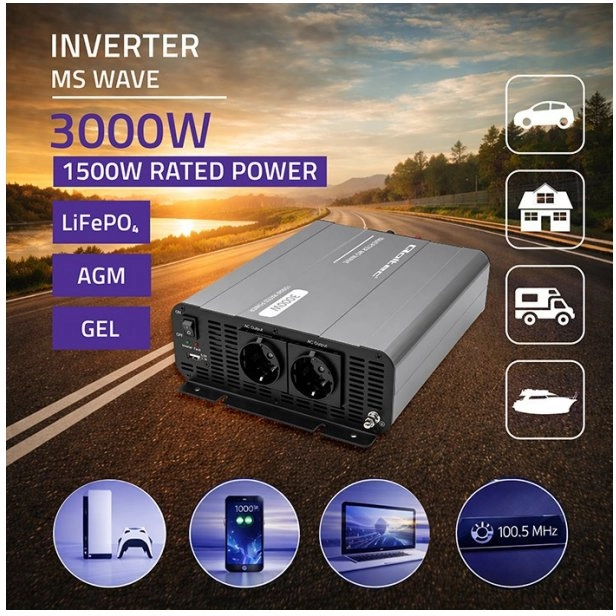 Qoltec MS Wave voltage converter  12V