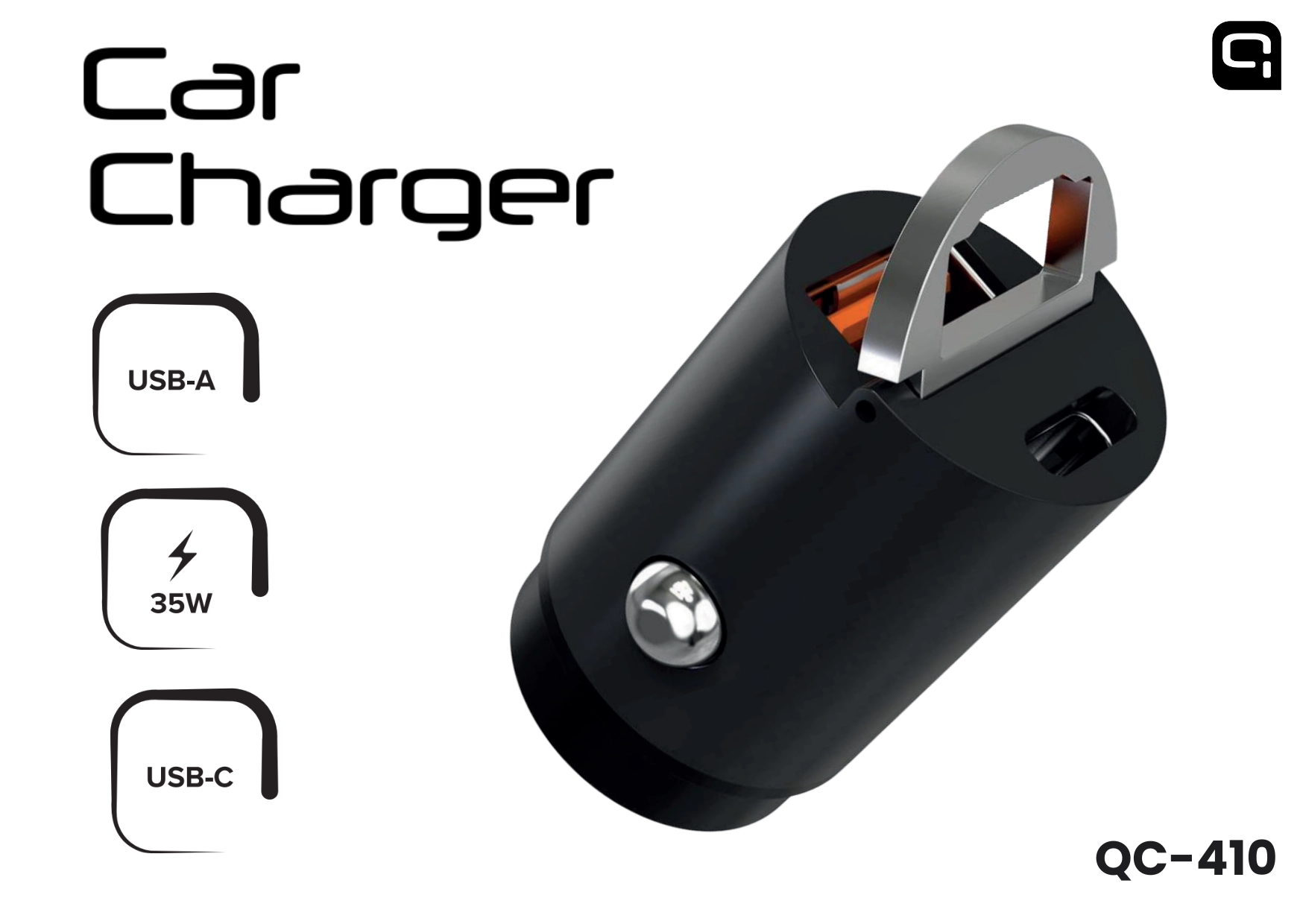 Autolaadija Quick QC-410 USB-C / USB