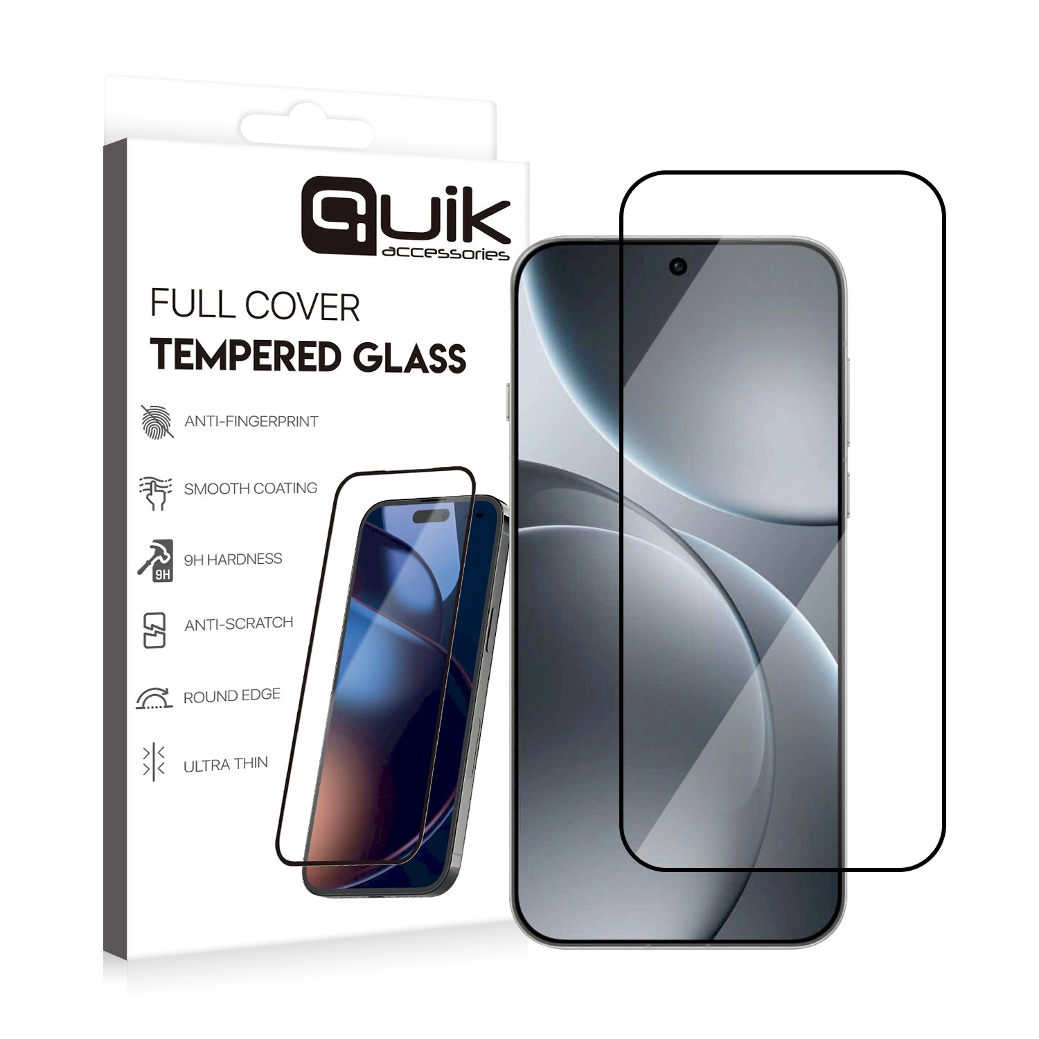 Quik Accessories Full Cover Tempered Glass