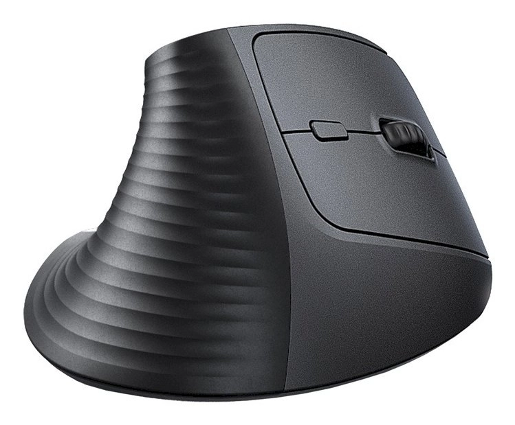 Bezvadu vertikālā pele 2,4 GHz / Bluetooth 5.4 (regulējams DPI), melna