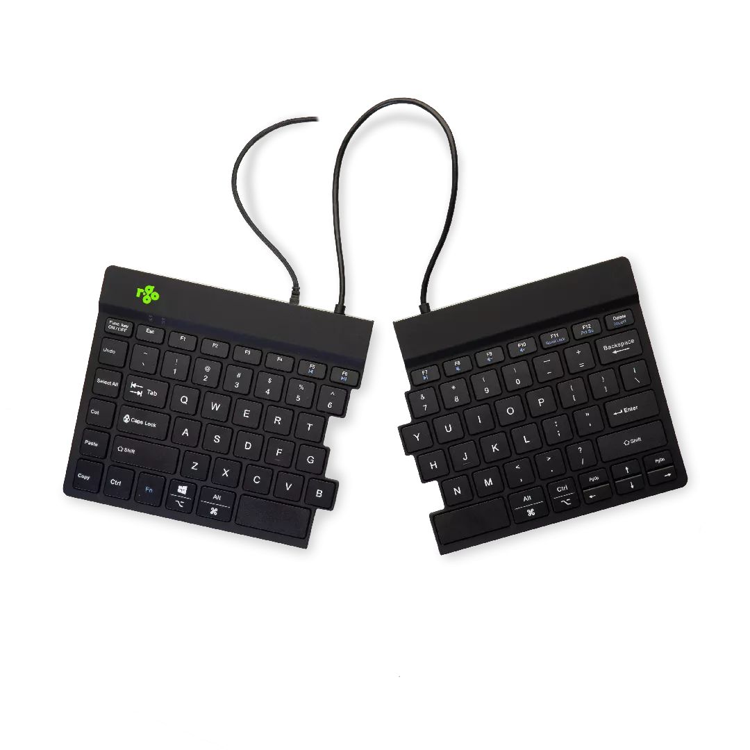 R-Go Tools Ergonomiska tastatūra R-Go Split Break v2 ar pārtraukumu programmatūru, ergonomiska sadalīta tastatūra, QWERTY (ASV), Vadu, melna