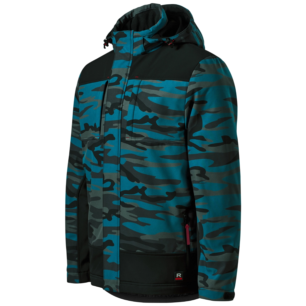 Jaka Softshell Vertex Camo petrol komuflāža