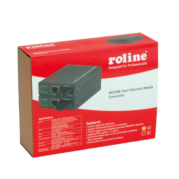ROLINE RC-100FX/ST Fast Ethernet Converter  RJ-45