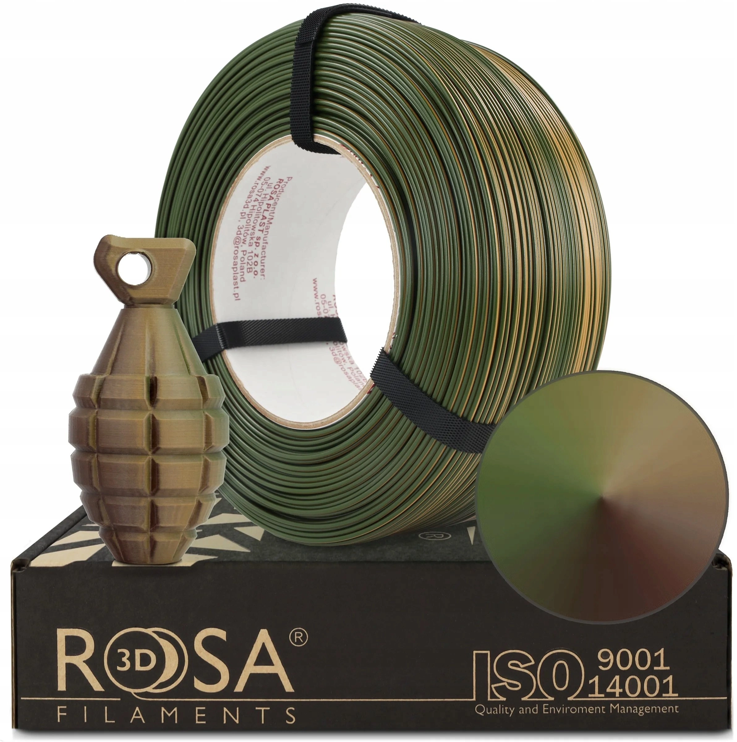 Filaments PET-G Magic Army (Green-Beige-Bronze) 1kg