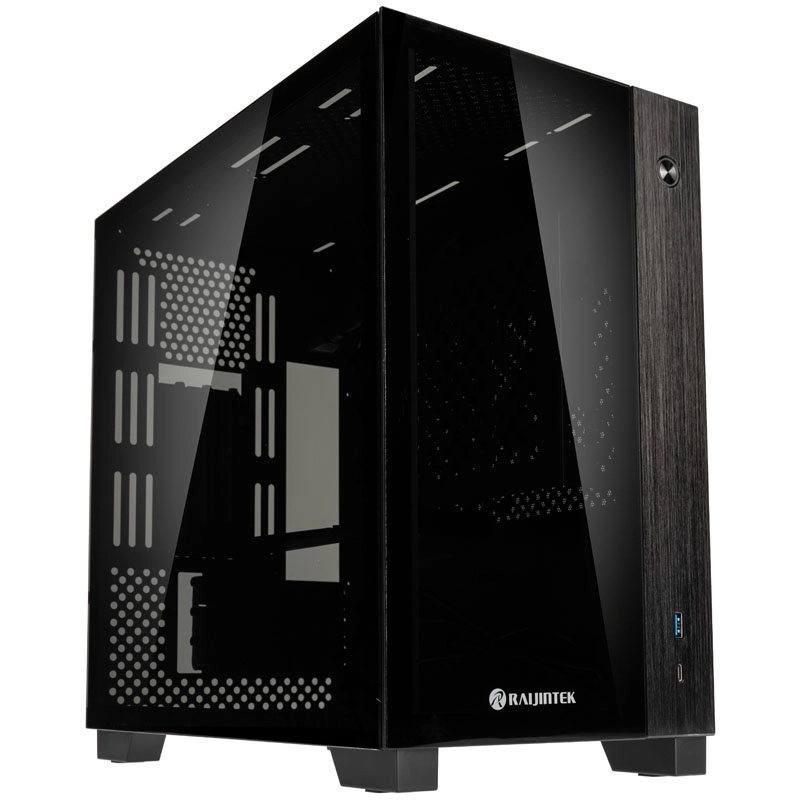 Raijintek PAEAN MINI Mini-ITX korpuss, Rūdīts stikls - melns