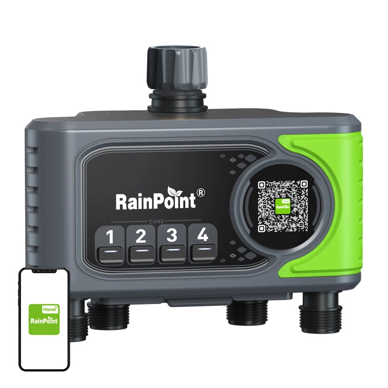 4-zone irrigation controller with RainPoint WiFi