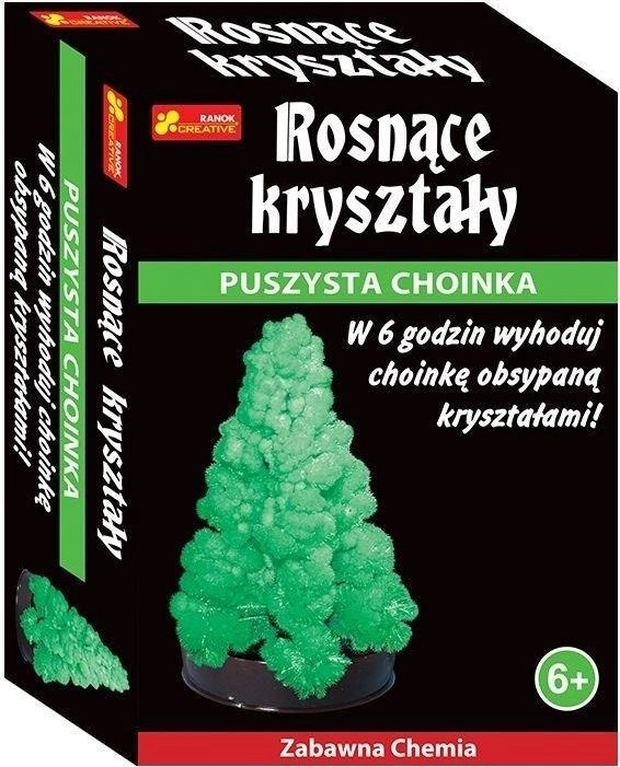 Growing crystals fluffy green Christmas tree