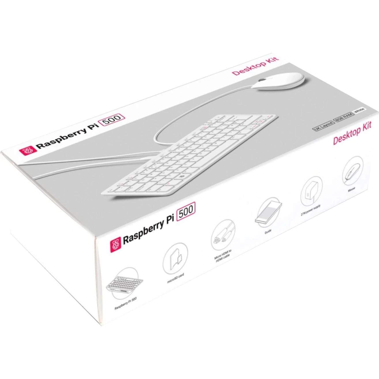 Raspberry Pi 500 Kit (white/pink) SC1286