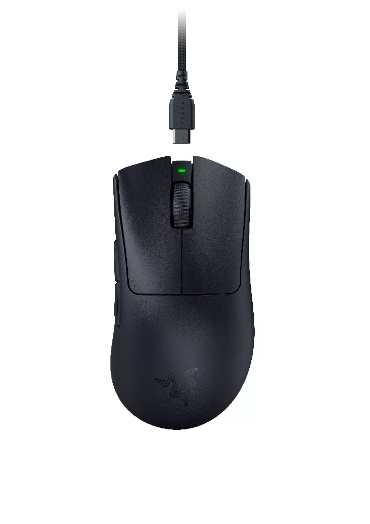 Razer DeathAdder V3 Pro pele Speļu Labā roka RF Wireless + USB Type-C Optisks 30000 DPI