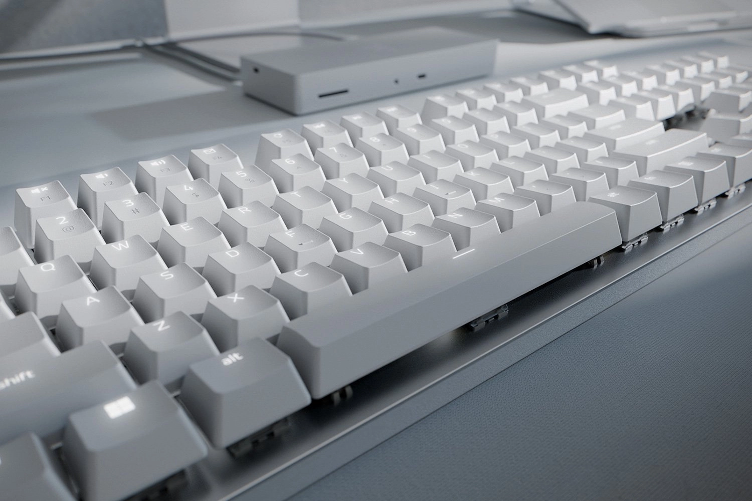 Razer Pro Type Ultra tastatūra Birojs USB + RF Wireless + Bluetooth QWERTZ Vācu Balts