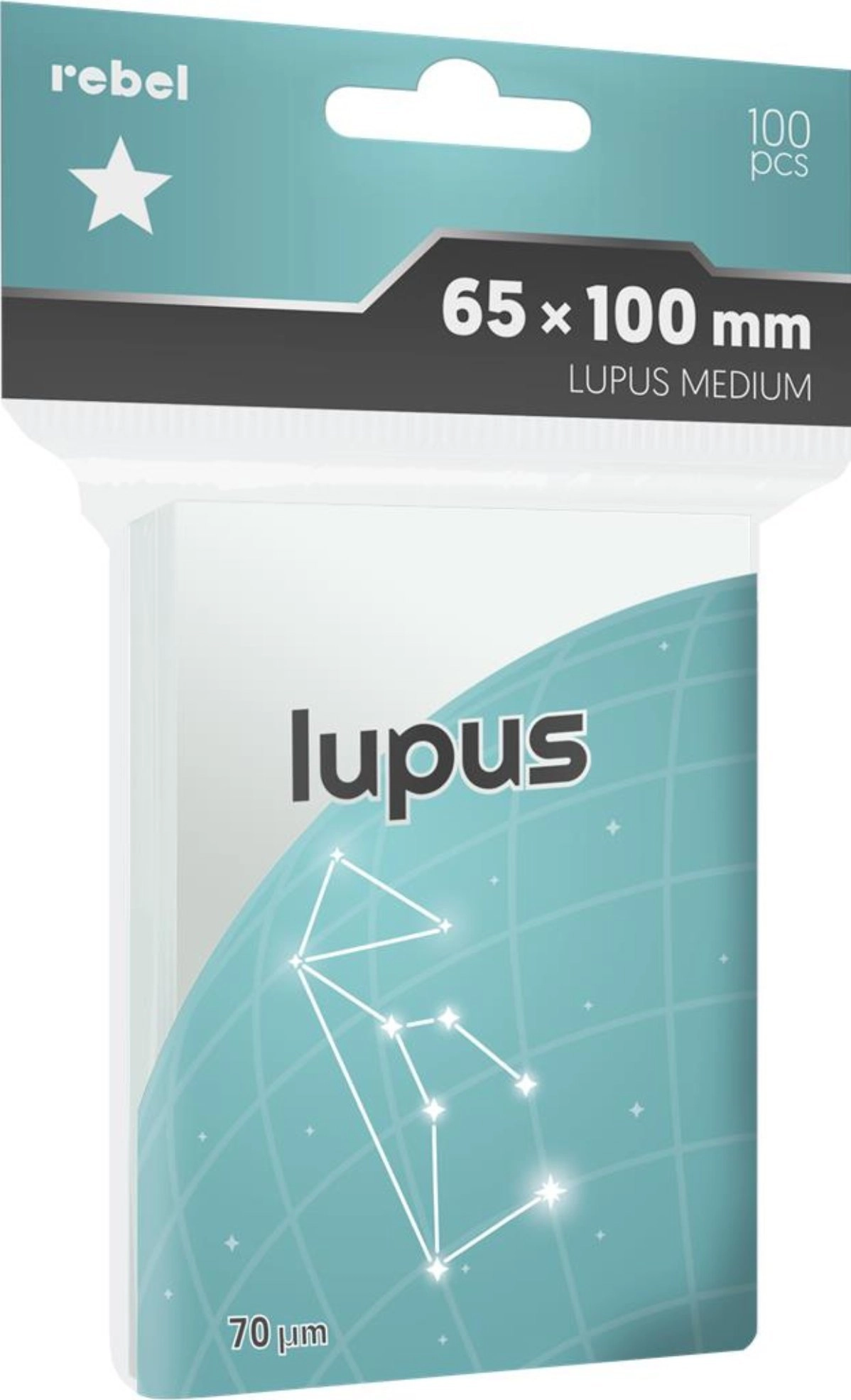 Card sleeves 65x100mm Lupus 100pcs REBEL