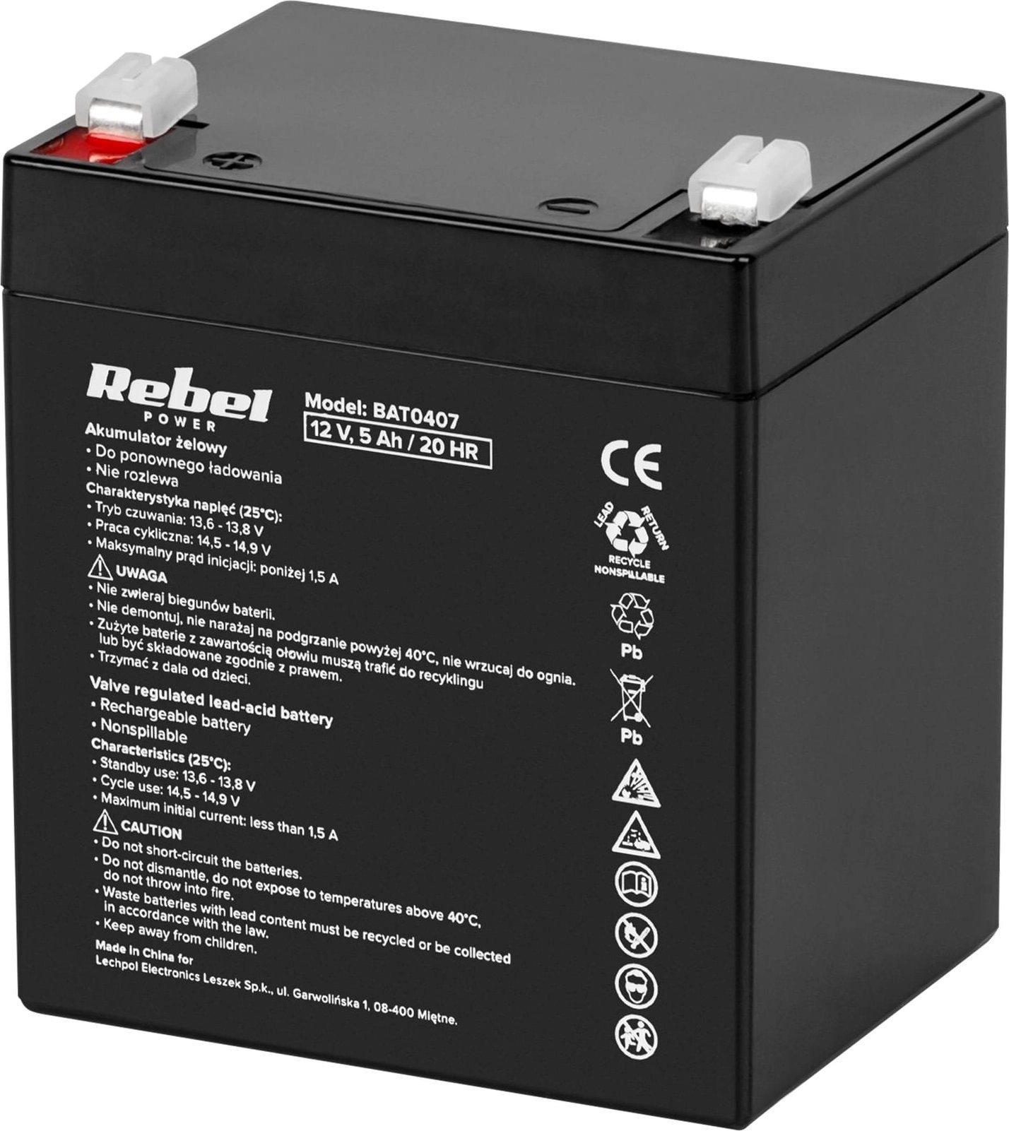 Rebel Rebel gel battery 12V 5Ah