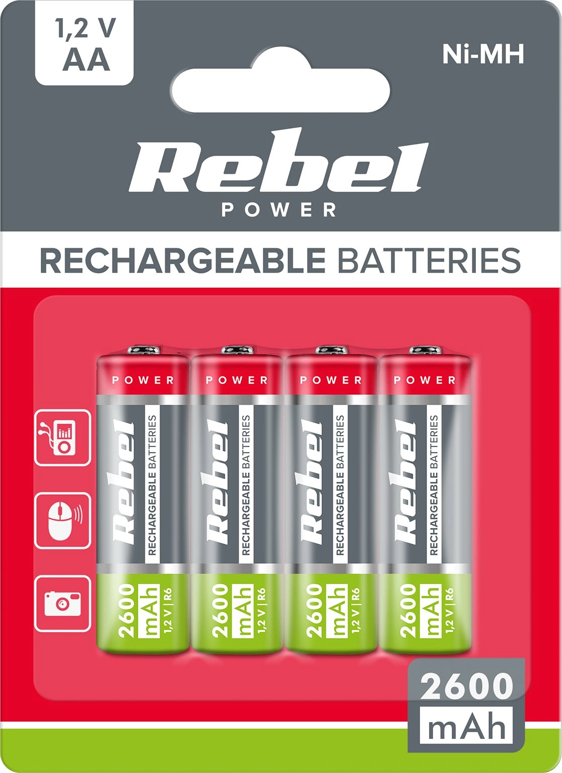 Rebel Akumulatorki REBEL AA 2600 mAh