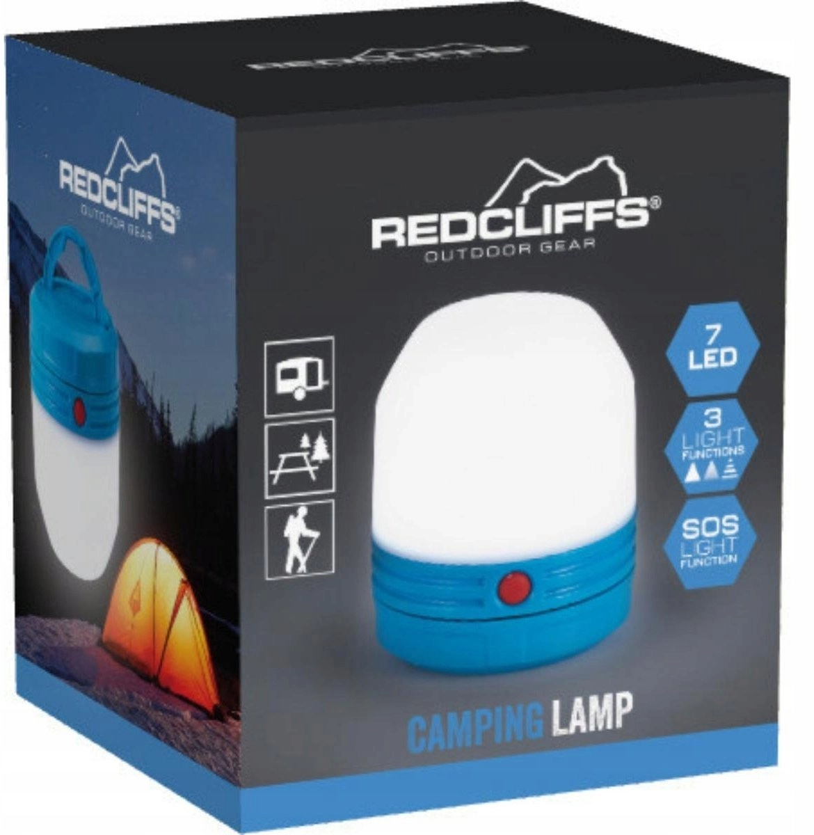 LATARKA LAMPKA TURYSTYCZNA 8x9CM NIEBIESKA REDCLIFFS
