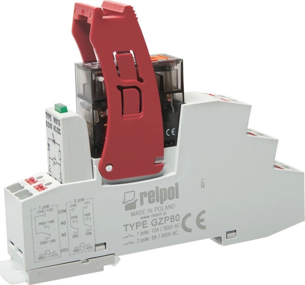 Relpol Push-in interface relay 2P 24VAC
