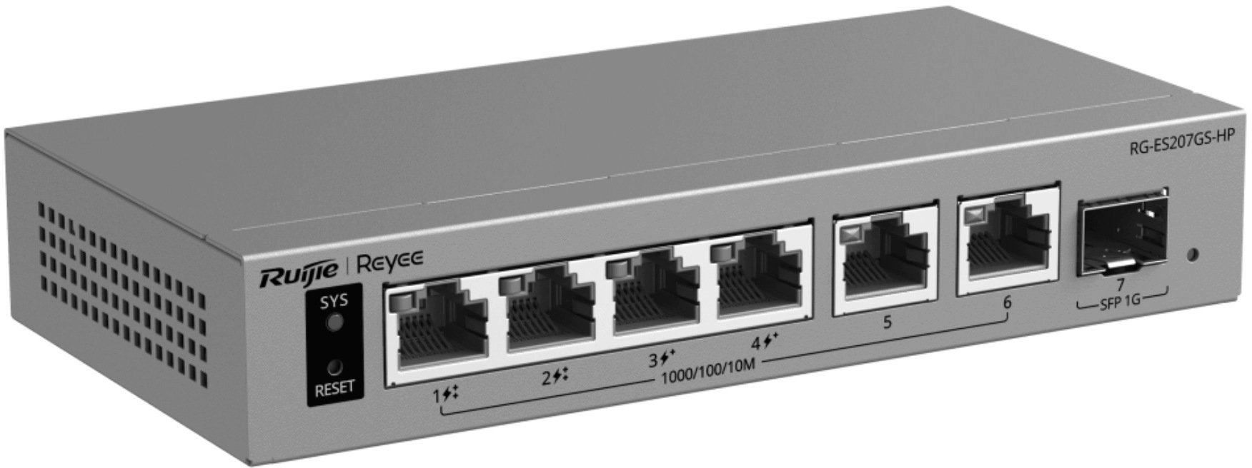 SWITCH POE RG-ES207GS-HP 4-PORTOWY + 2X