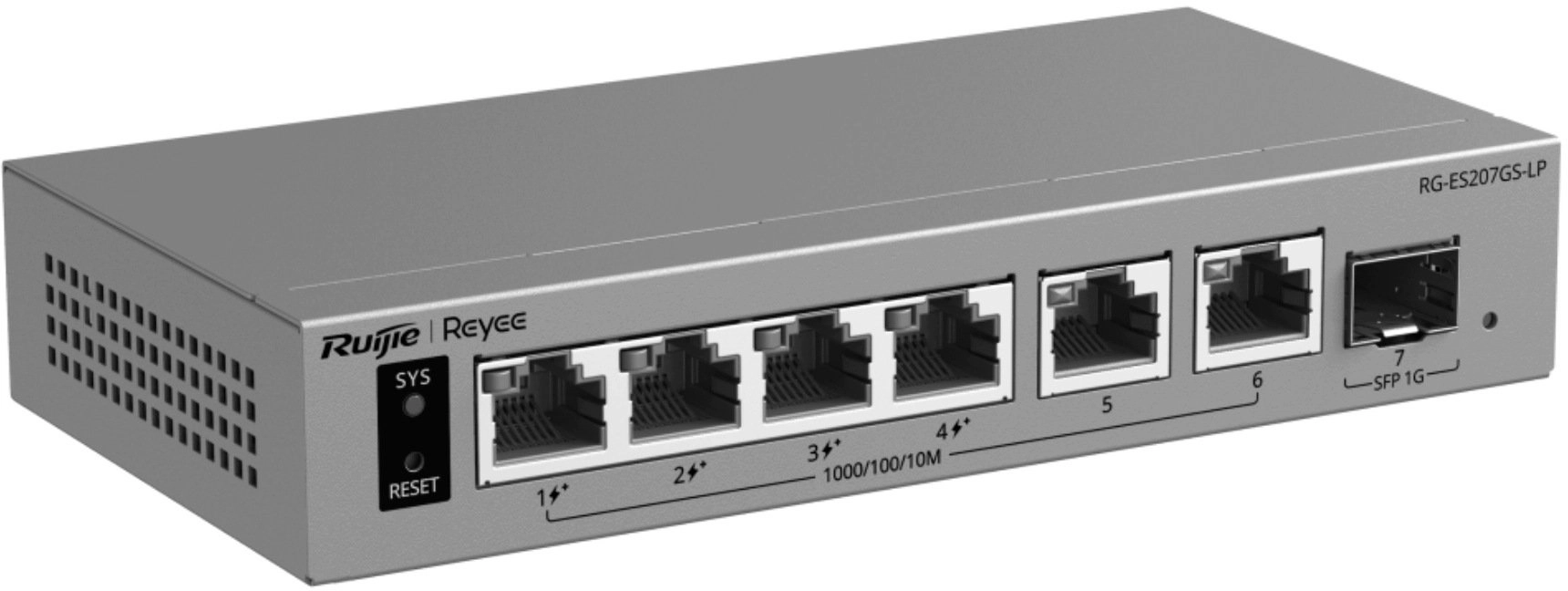 Switch Reyee SWITCH POE RG-ES207GS-LP 4-PORTOWY