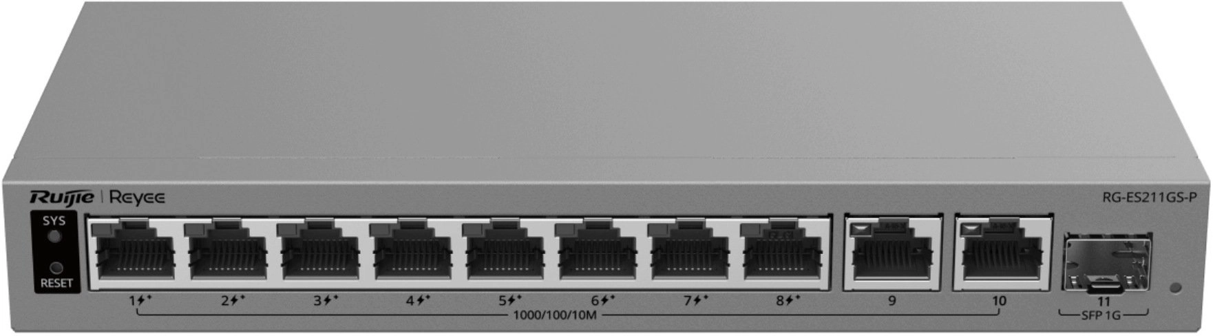 Switch Reyee SWITCH POE RG-ES211GS-P 8-PORTOWY