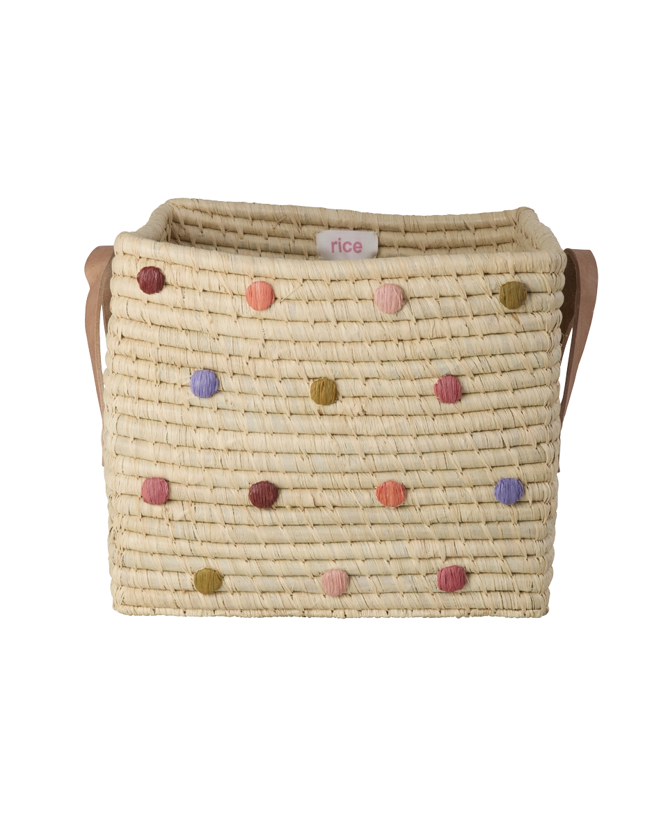 Rice - Raffia Square Basket with