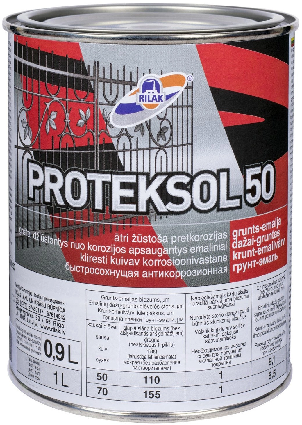Rilak PRIMER-ENAMEL PROTEKSOL-50 BROWN 0 9L