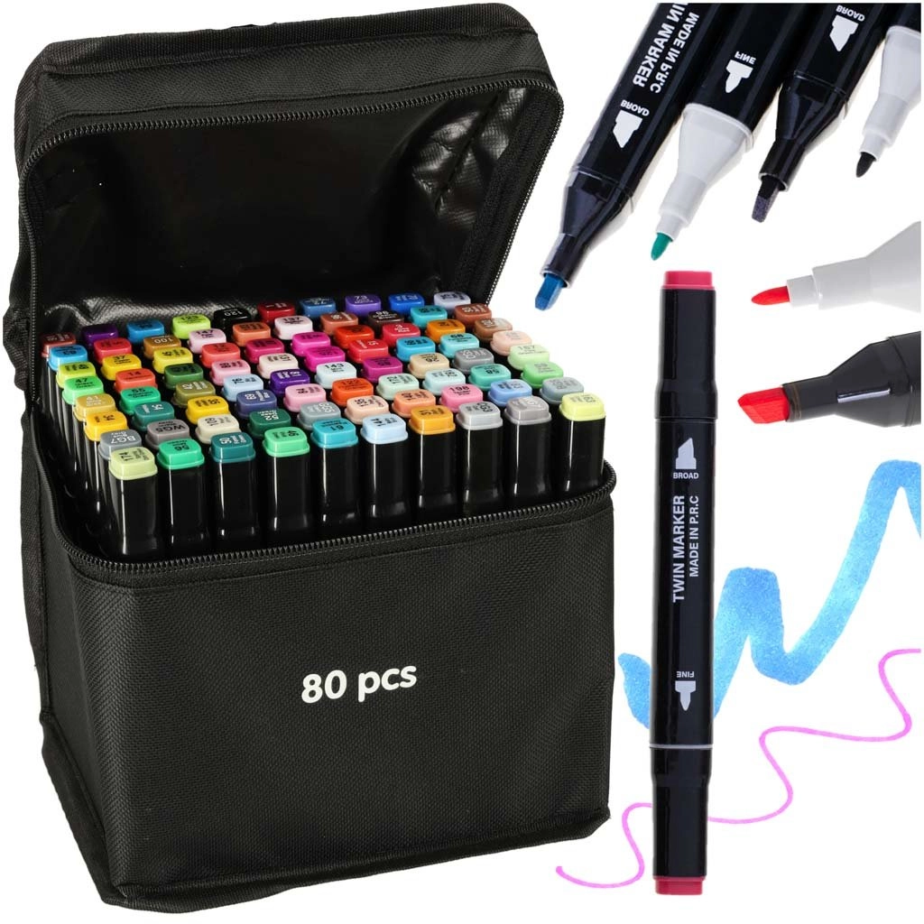 RoGer Double-sided alcohol markers 80pcs. RO-5123-80