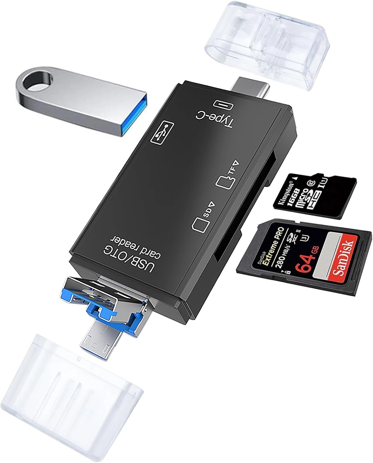 RoGer OTG USB-C/USB/microUSB Cardreader TF /