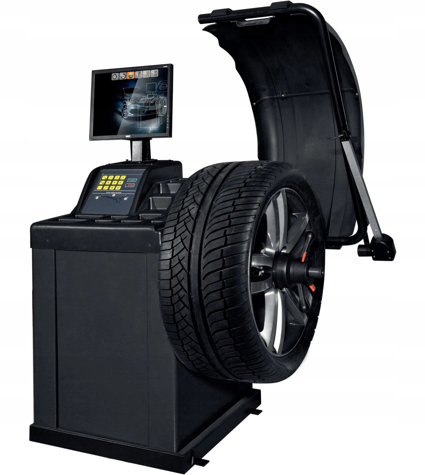 Automatic wheel balancer for passenger cars
