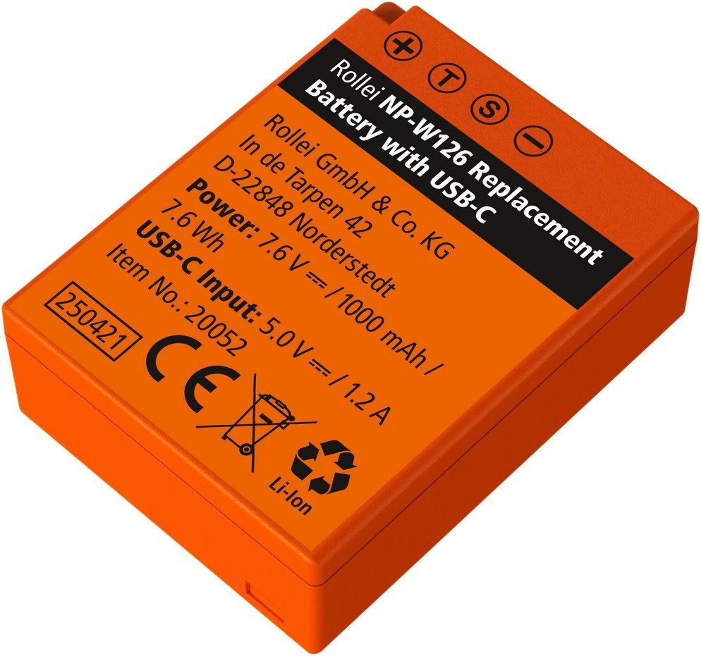 Rollei NP-W126 USB-C rechargeable battery 20052