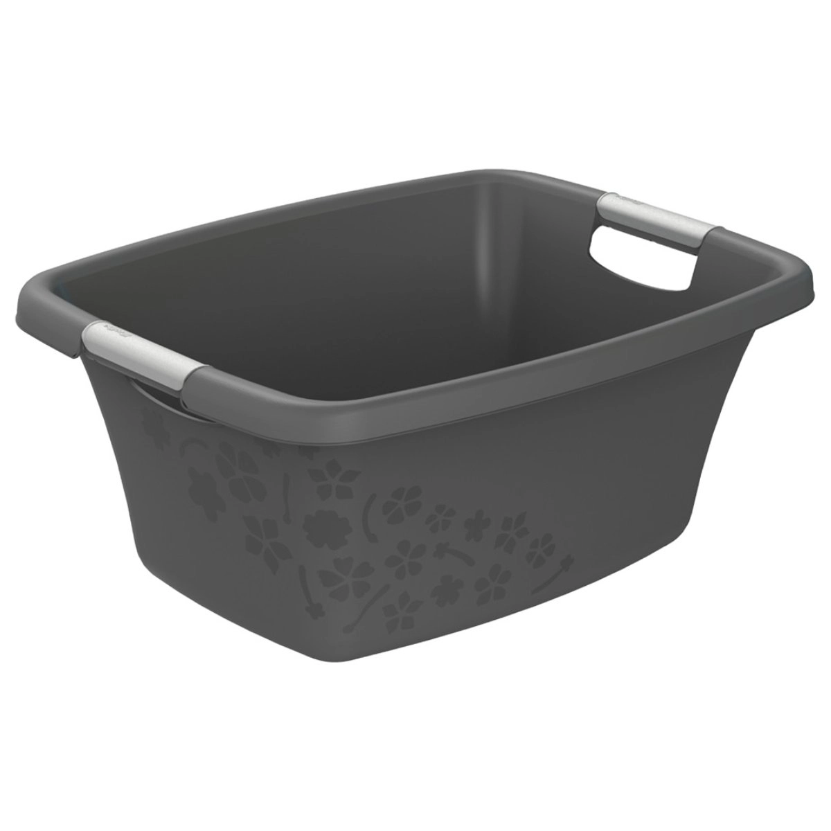 Bowl 25L square Flowers gray 9234704
