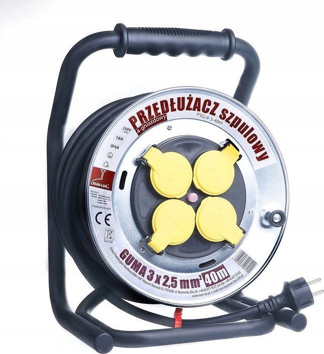 Rumlux 40m reel extension cable rubber