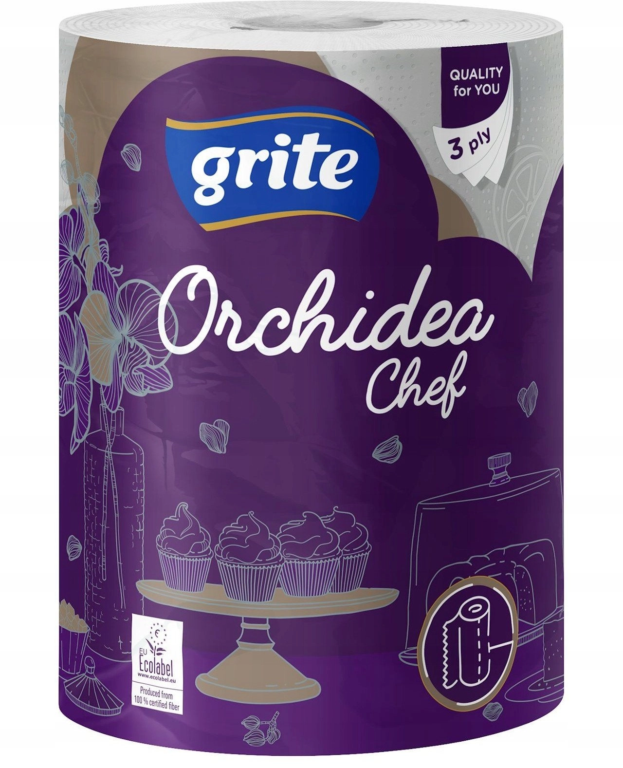 PAPER TOWELS GRITE ORCHIDEA 3PLY 1PCE