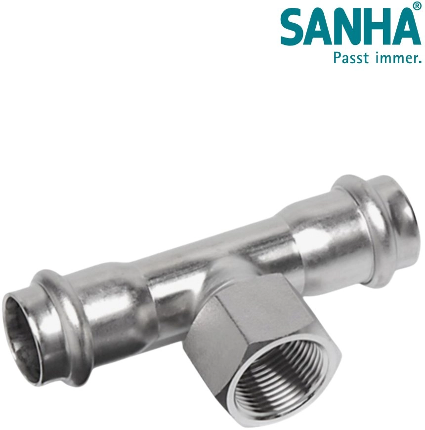 SANHA Transition tee SANHA-NIROSAN-Stahl noble d35-1/2GWSANHA