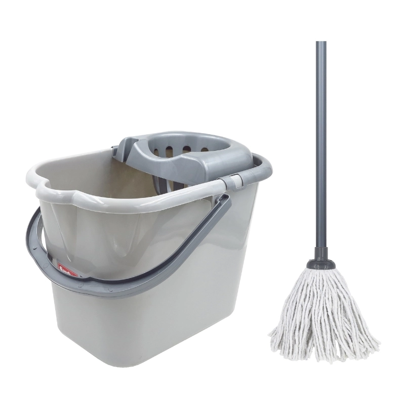 Oval bucket 15L with push-button metal