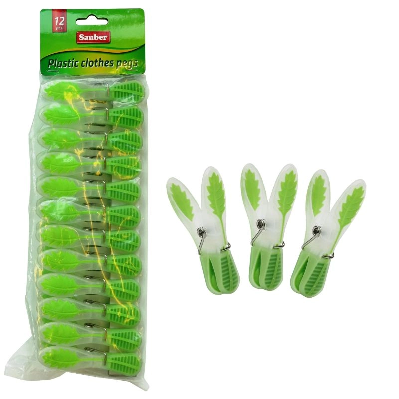 SAUBER plastic clothesline 12pcs green 24801135