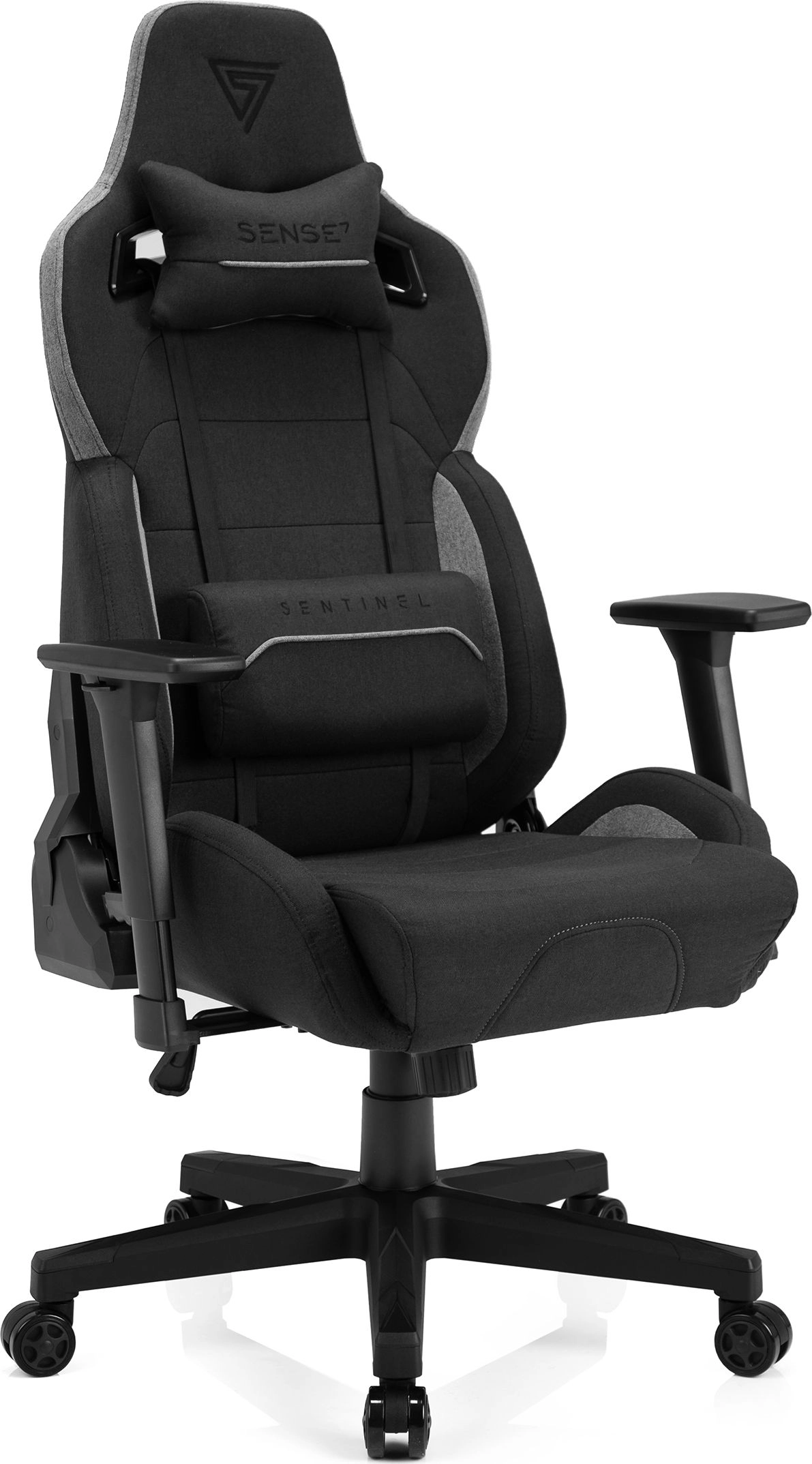 Fotel SENSE7 materiałowy Sentinel czarno-szary 5902659841391