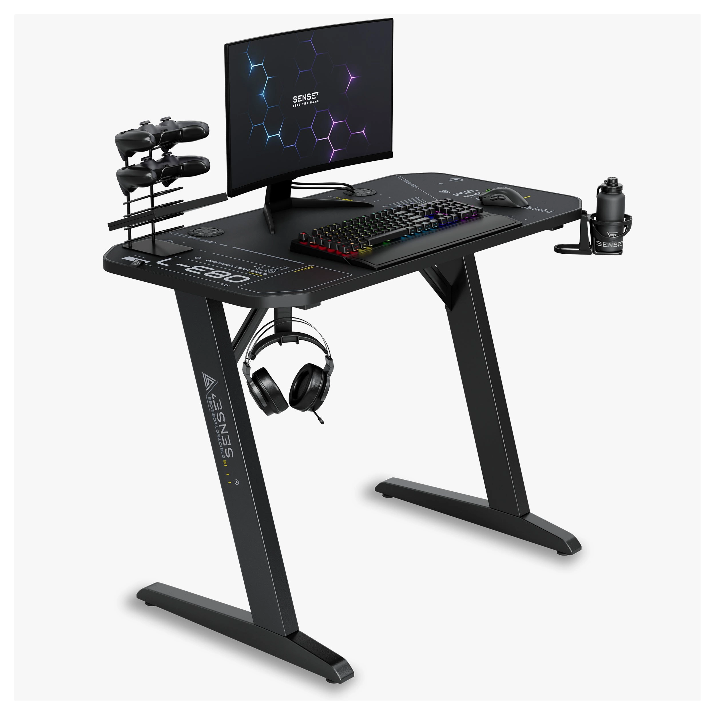 SENSE7 Nomad Cybernetic gaming desk Black