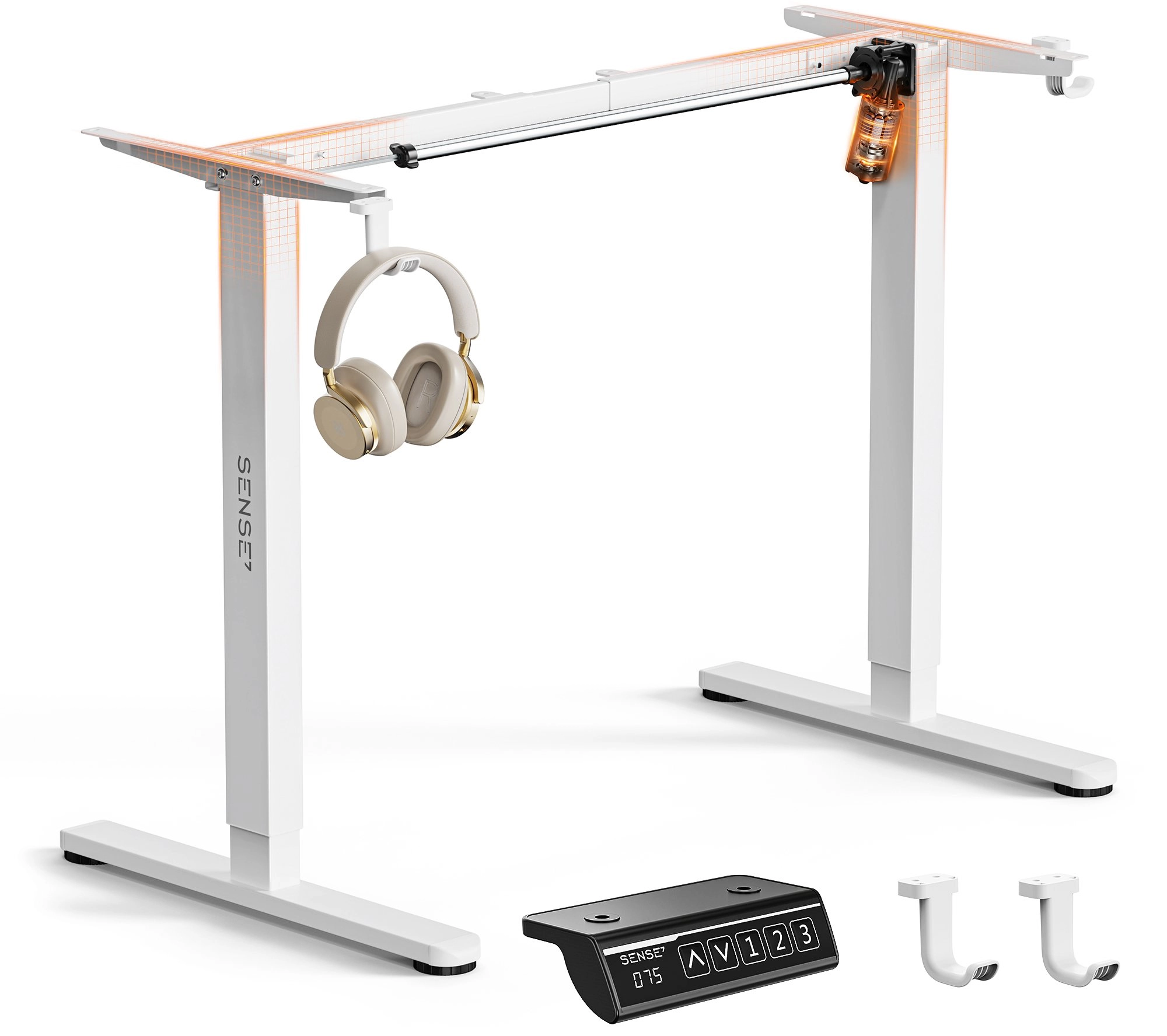 SENSE7 Light white electric desk frame