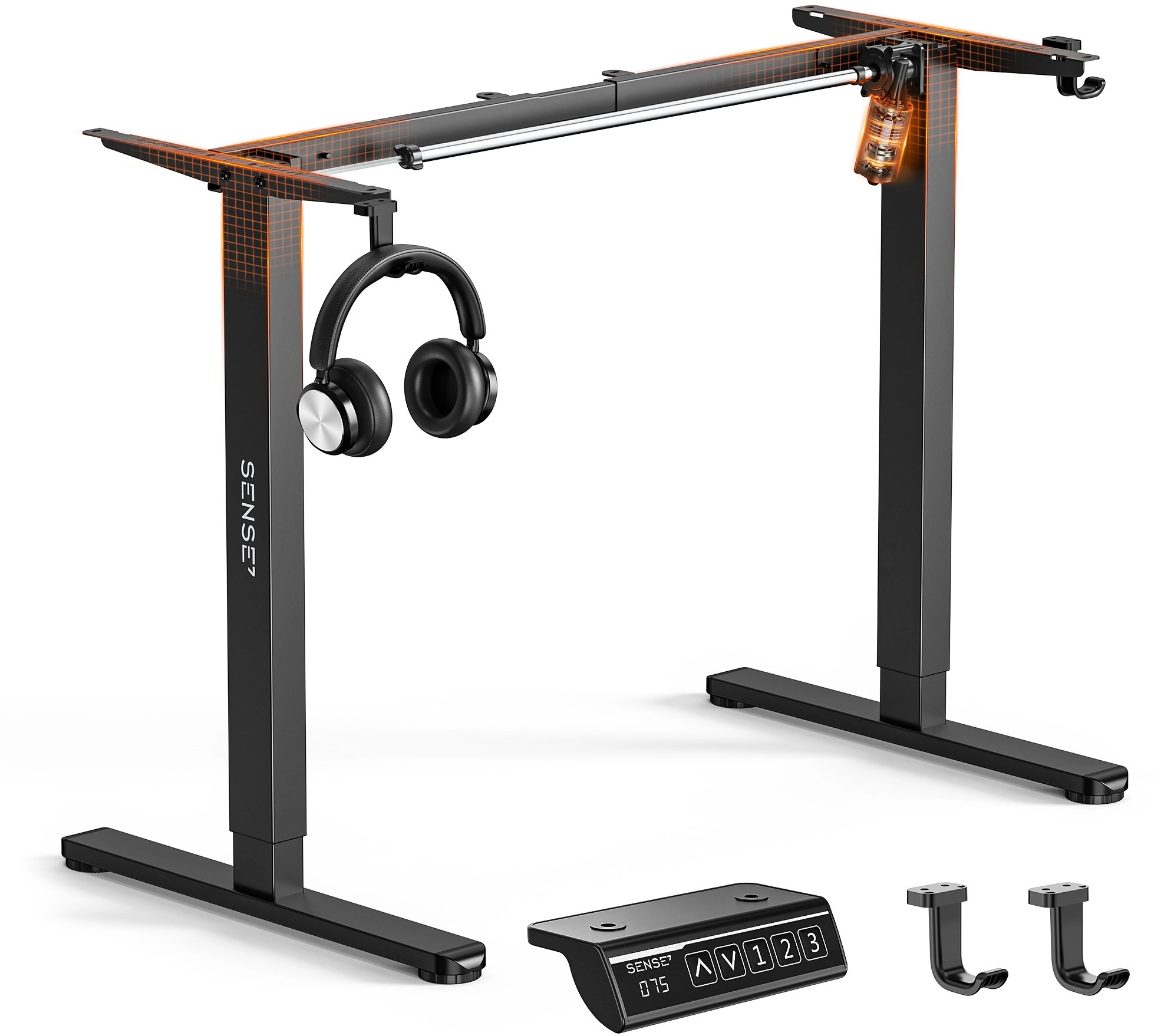 SENSE7 Light black electric desk frame