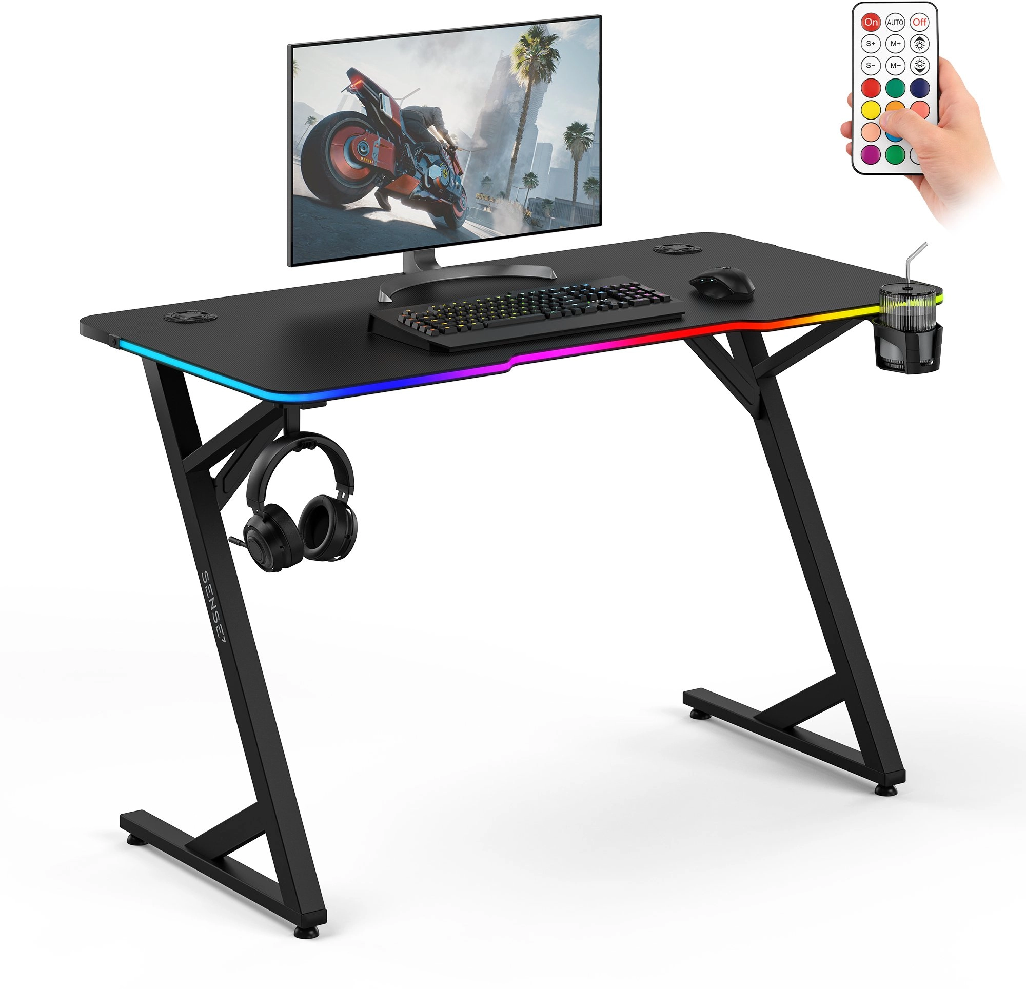 SENSE7 VOLT RGB desk black 120x60