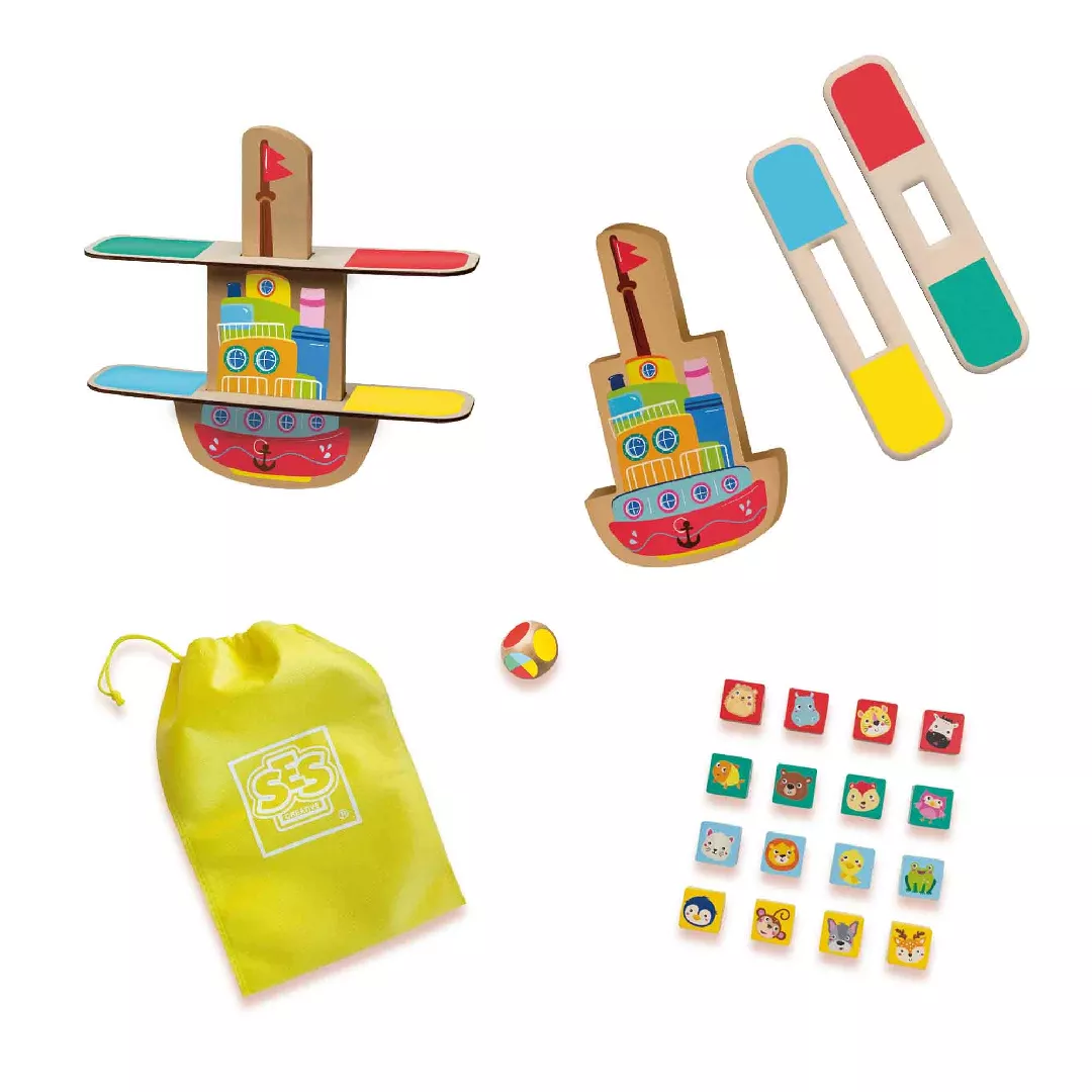 SES Creative Wooden balance boat Līdzsvara