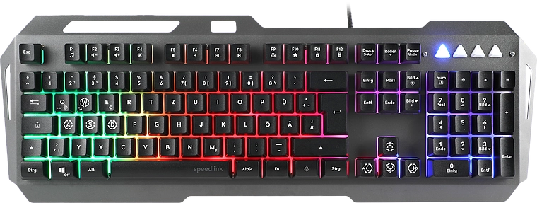 SPEEDLINK LUNERA tastatūra Speļu USB QWERTZ Vācu Melns