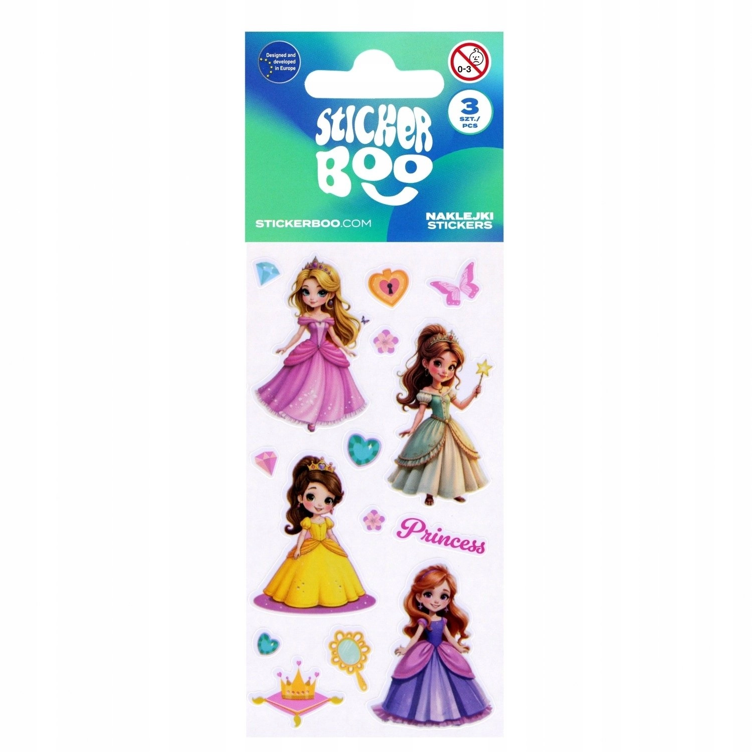 STICKERBOO STICKER PRINCESS 66X180 3PCS S-BOO