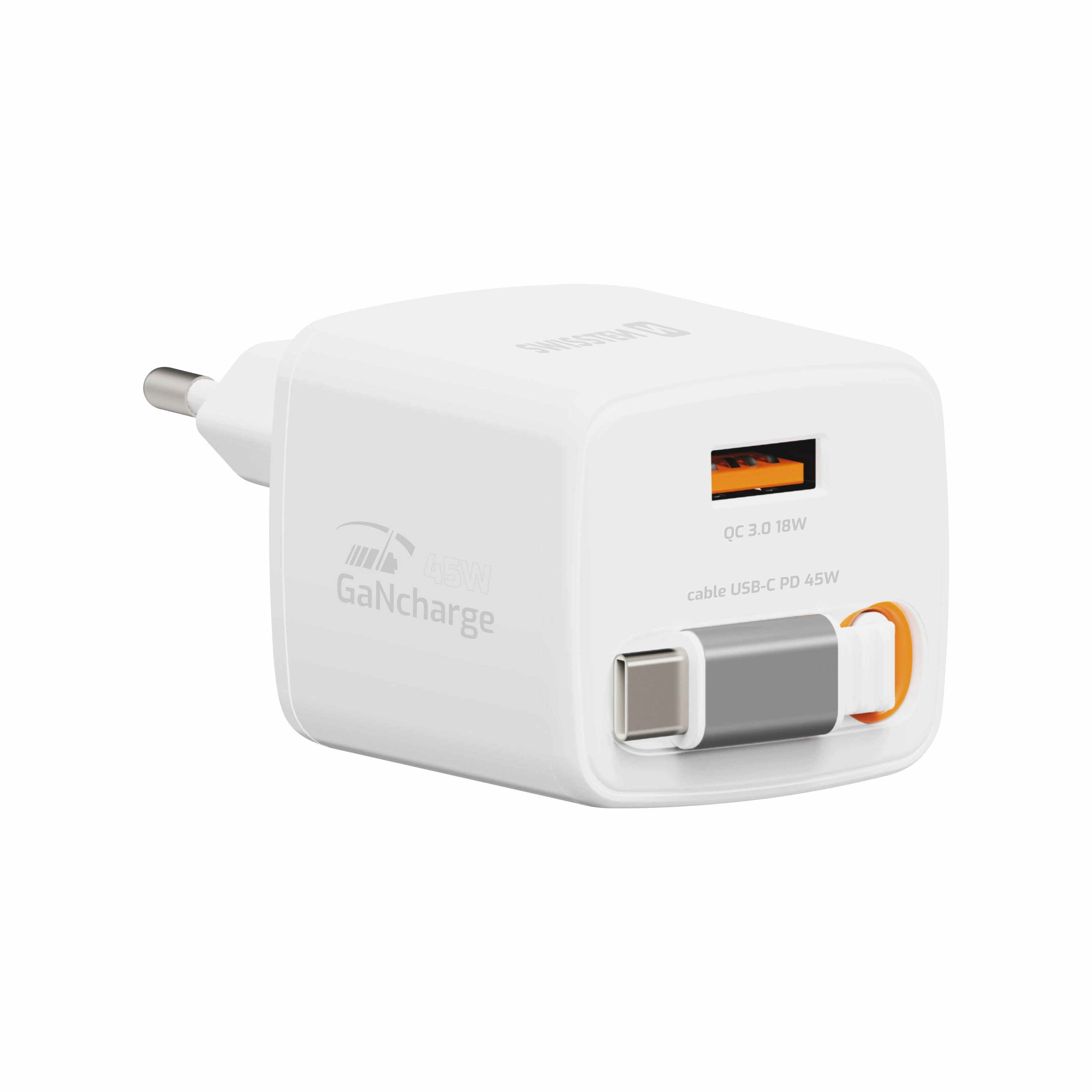 Swissten SlideCHARGE Power Charger GaN 45W