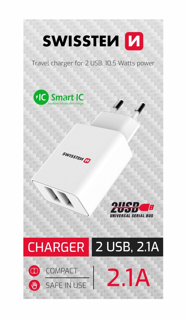 Swissten Smart Travel Charger 2x USB