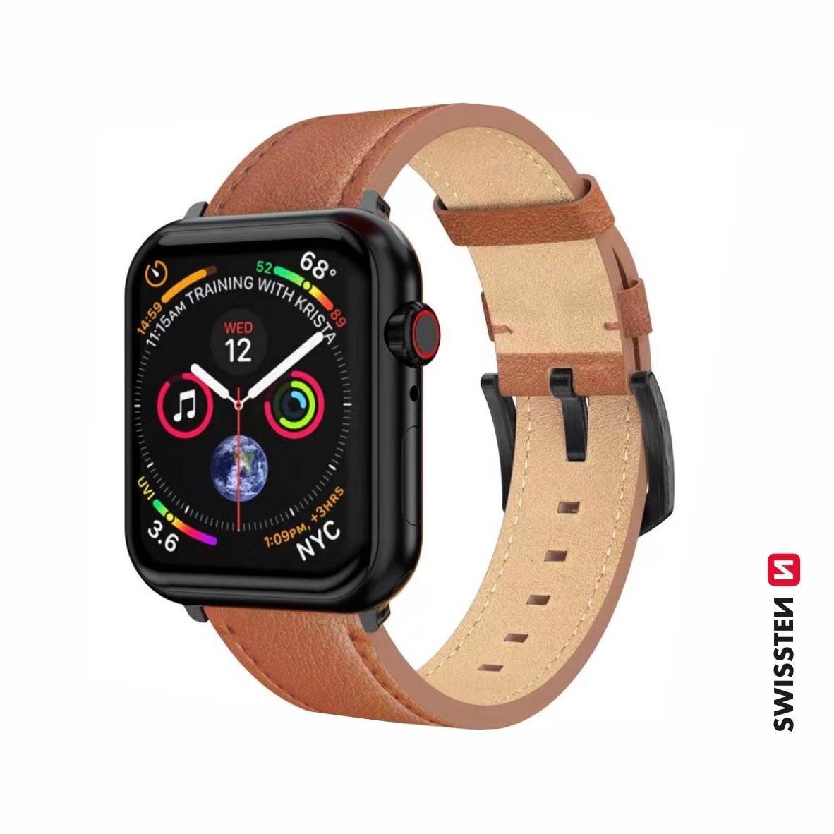 Swissten Leather Band For Apple Watch