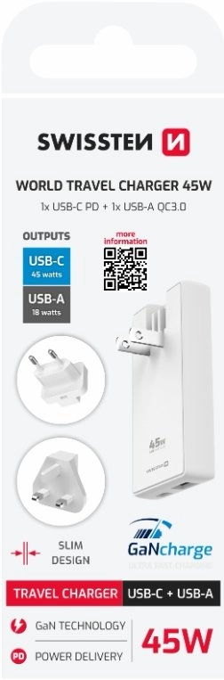 Swissten Travel Charger GaN USB-C /