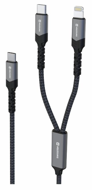 Swissten Textile 2in1 USB-C / Lighting