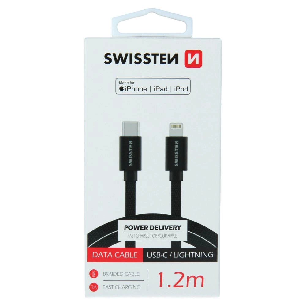 Swissten Textile USB-C - Lightning MFi