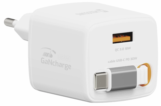 Swissten SlideCHARGE Power Charger GaN 30W