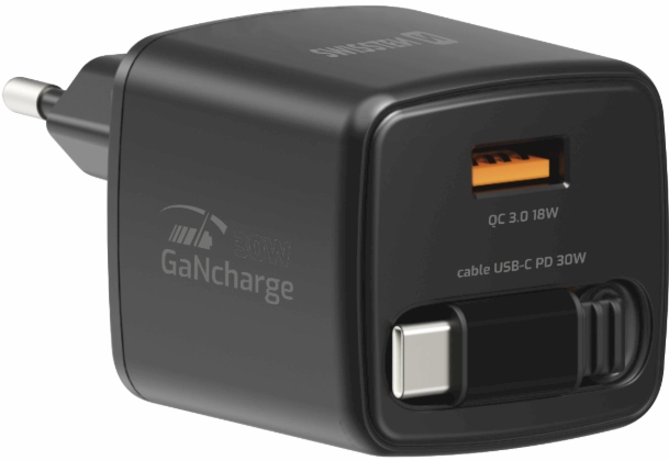 Swissten SlideCHARGE Power Charger GaN 30W
